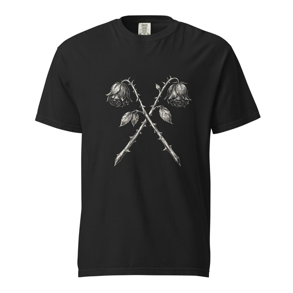 Crossed Thorn Roses Shirt – Dark Romance Gothic Unisex T-Shirt