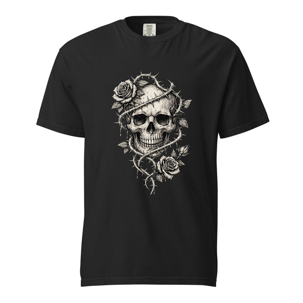 Gothic Skull & Thorns T-Shirt – Dark Aesthetic Unisex Tee