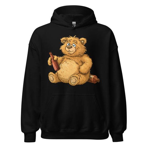 Party Bear Unisex Hoodie | Funny Beer Bottle Graphic Sweatshirt