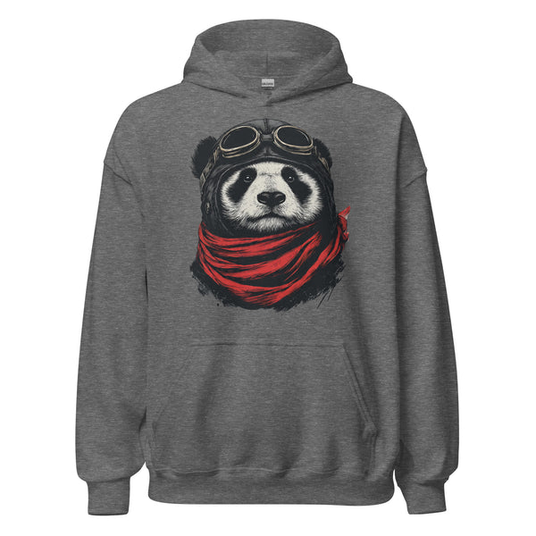 Aviator Panda Unisex Hoodie | Cool Scarf Graphic Sweatshirt