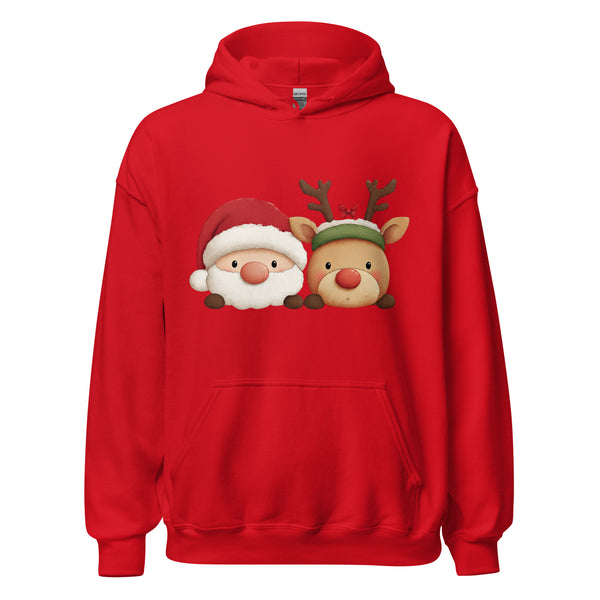 Cute Santa & Reindeer Christmas Hoodie